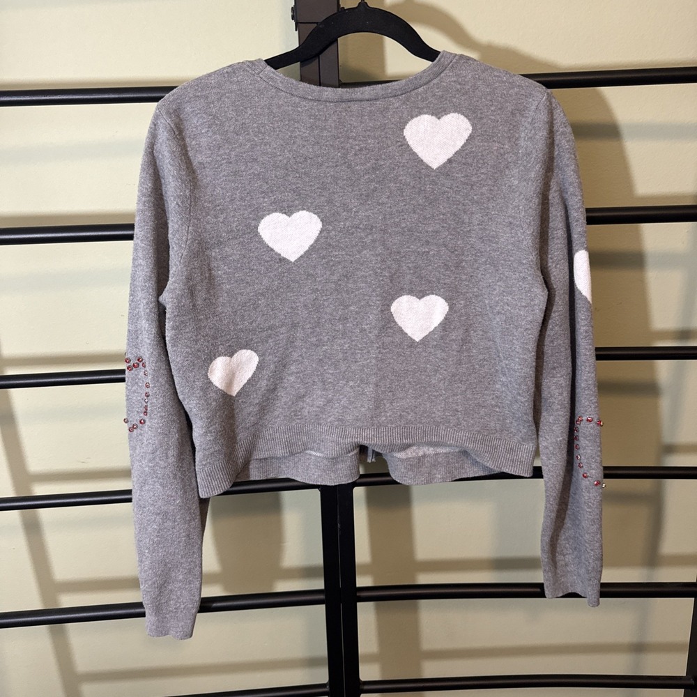 TORRID Heart Sweater Cardigan Rhinestones HEARTFELT CLOUD DANCER LONG SLEEVE XL - Picture 7 of 12
